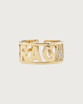 brand stone-studded ring
