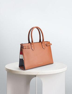 brand stripe structured handbag