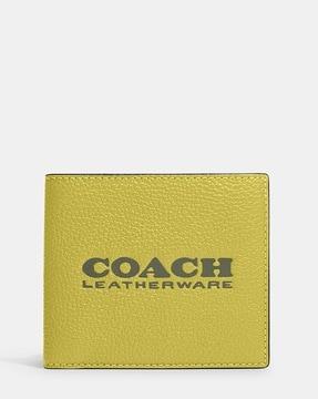 brand embossed coin bi-fold wallet