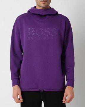 brand embossed hoodie