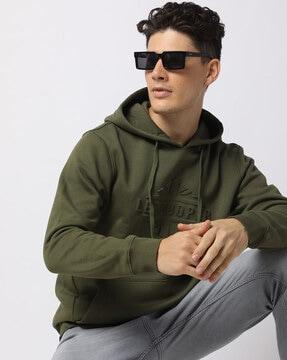 brand embossed hoodie