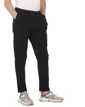 brand embossed track pants with elasticated waist