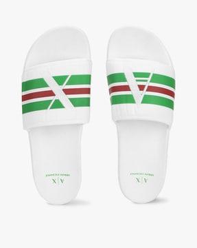 brand-embroidered casual slides
