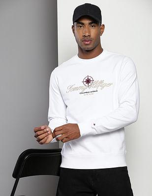 brand embroidered cotton sweater