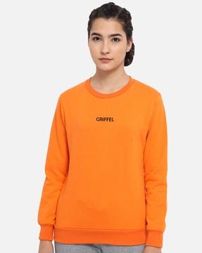 brand embroidered crew-neck sweatshirt