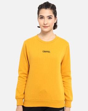 brand embroidered crew-neck sweatshirt