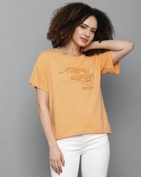 brand embroidered crew-neck t-shirt