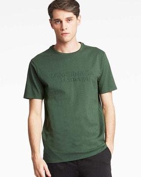 brand embroidered crew-neck t-shirt