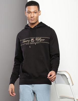 brand embroidered hooded sweatshirt