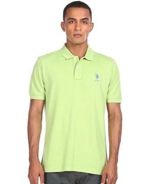 brand embroidered polo t-shirt