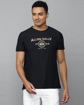 brand embroidered slim fit crew-neck t-shirt