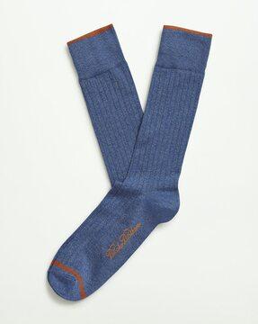 brand knitted mid-calf length socks