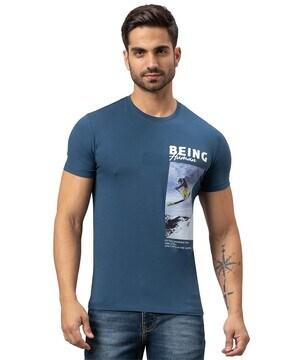 brand-print crew-neck cotton t-shirt