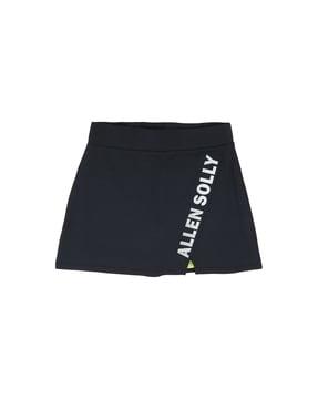 brand print a-line skirt