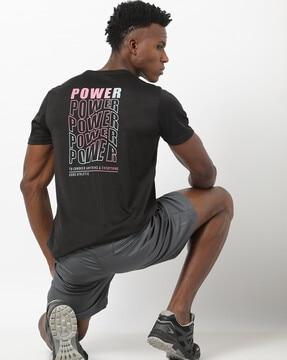brand print active lifestyle training crew-neck t-shirt