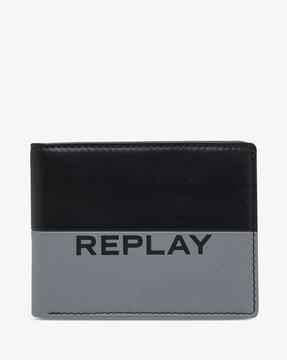 brand print bi-fold wallet