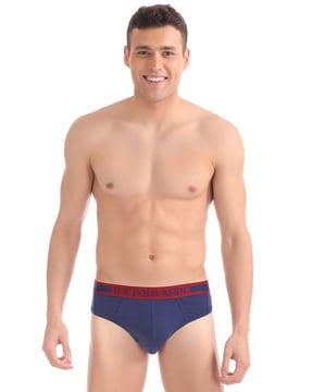 brand print briefs with elasticated waist