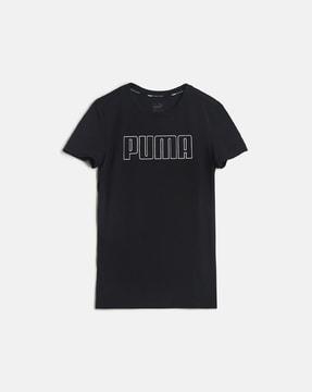 brand print cotton crew-neck t-shirt