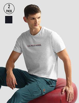 brand print cotton oee02 lounge t-shirt - pack of 2