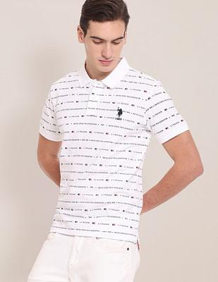 brand print cotton polo shirt