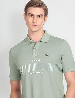 brand print cotton polo shirt