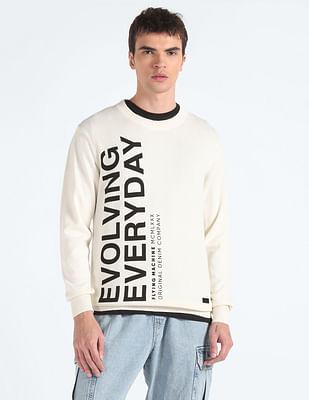 brand print cotton sweater
