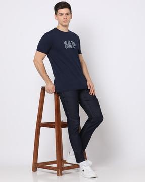 brand print crew-neck organic cotton t-shirt