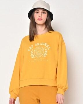 brand print crew-neck sweatshirt