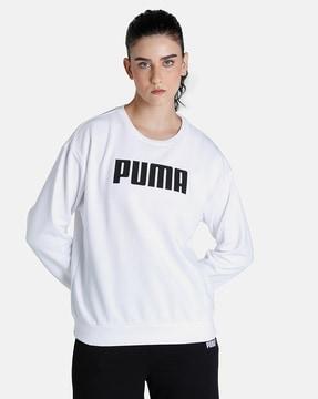 brand print crew-neck sweatshirt