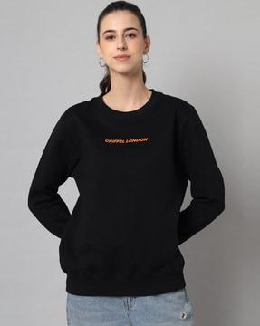 brand print crew-neck sweatshirt