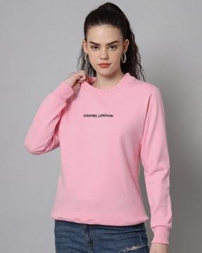 brand print crew-neck sweatshirt