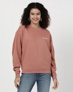 brand print crew-neck sweatshirt