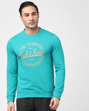 brand print crew-neck sweatshirt