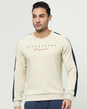 brand print crew-neck sweatshirt