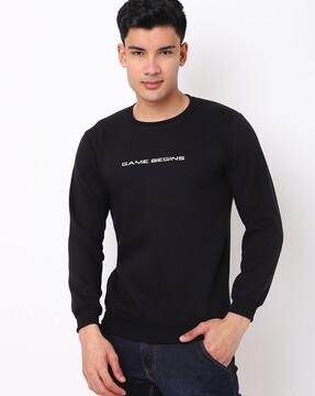 brand print crew-neck sweatshirt