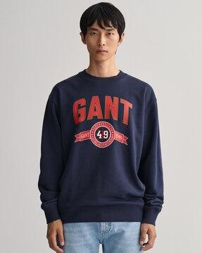 brand print crew-neck sweatshirt