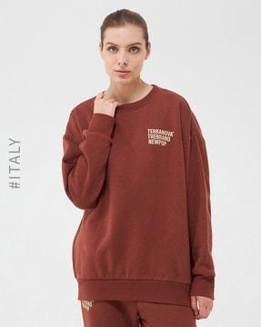 brand print crew-neck sweatshirt