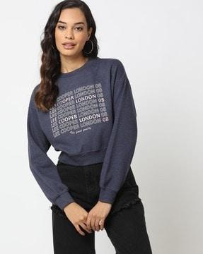 brand print crew-neck sweatshirt