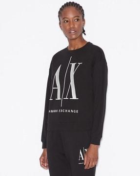 brand print crew-neck sweatshirt