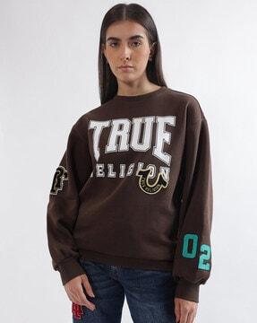 brand print crew-neck sweatshirt