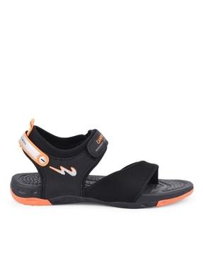 brand print double-strap sandals
