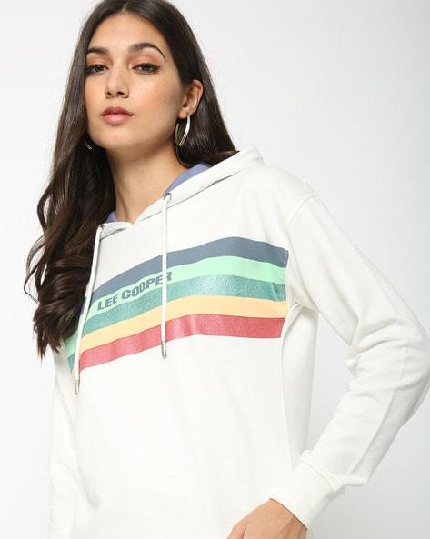 brand print drawstring hoodie