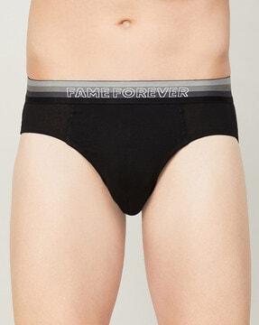 brand print elasticated waist briefs