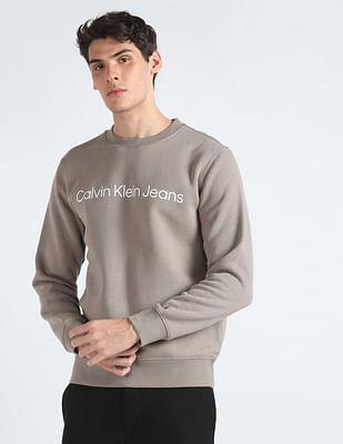 brand print fleece sweatshirt