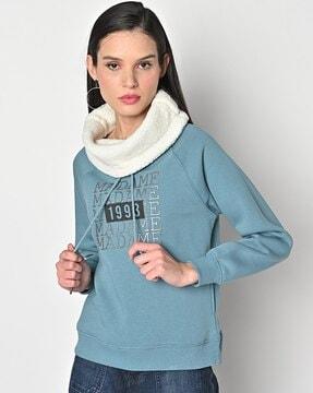 brand print high-neck sweatshirt