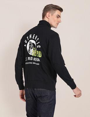 brand print high neck sweatshirt