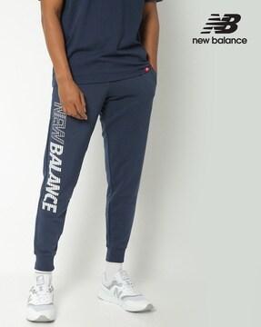 brand print high-rise joggers with insert pockets