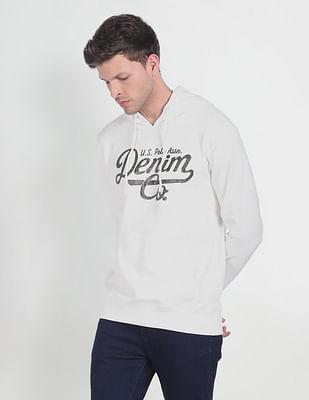 brand print hooded sweatshirt