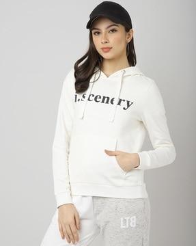 brand print hoodie