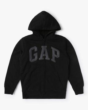 brand print hoodie